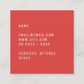 Elegant Minimal Plain Grenadine Vierkante Visitekaartje (Achterkant)