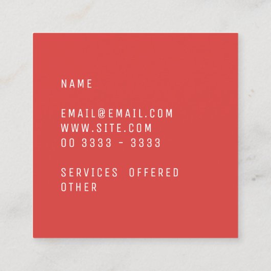 Elegant Minimal Plain Grenadine Vierkante Visitekaartje (Achterkant)