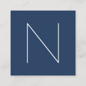 Elegant Minimal Plain Navy Peony Mode Vierkante Visitekaartje (Voorkant)