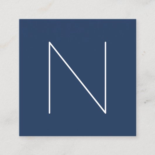 Elegant Minimal Plain Navy Peony Mode Vierkante Visitekaartje (Voorkant)