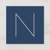 Elegant Minimal Plain Navy Peony Mode Vierkante Visitekaartje (Voorkant)