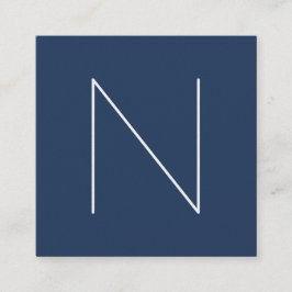 Elegant Minimal Plain Navy Peony Mode Vierkante Visitekaartje