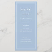 Elegant Minimal Powder Blue Menu (Voorkant)