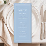 Elegant Minimal Powder Blue Menu<br><div class="desc">Elegant Minimal Black And White Wedding Menu.</div>