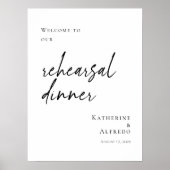 Elegant Minimal Repetial Diner welkom Poster (Voorkant)