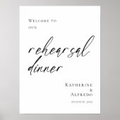 Elegant Minimal Repetial Diner welkom Poster (Voorkant)