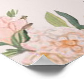 Elegant Minimal Roos Bloemen bruiloft welkomstbord Poster (Hoek)