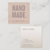 ELEGANT MINIMAL ROOS GOLD SHIMMER HANDMADE VIERKANTE VISITEKAARTJE (Voorkant / Achterkant)