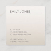 ELEGANT MINIMAL ROOS GOLD SHIMMER HANDMADE VIERKANTE VISITEKAARTJE (Achterkant)