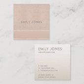 ELEGANT MINIMAL ROOS GOLD SHIMMER VIERKANTE VISITEKAARTJE (Voorkant / Achterkant)