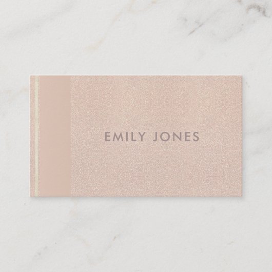 ELEGANT MINIMAL ROOS GOLD SHIMMER VISITEKAARTJE (Voorkant)