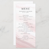 Elegant minimal Rosa Weiss Marmor Menu (Voorkant / Achterkant)