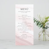 Elegant minimal Rosa Weiss Marmor Menu (Staand voorkant)
