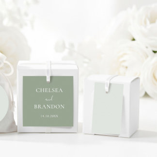 Elegant Minimal Rustic Sage Green Script Wedding Bedankjes Labels