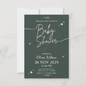Elegant Minimal Sage Green Baby shower Kaart (Voorkant)