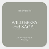 Elegant Minimal Sage Green Candle  Vierkante Sticker (Voorkant)