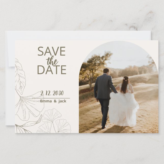 Elegant Minimal Save the Date Card (Voorkant)