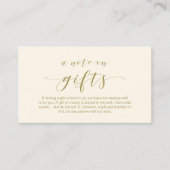 Elegant Minimal schrift, Een notitie over cadeaus Informatiekaartje (Voorkant)