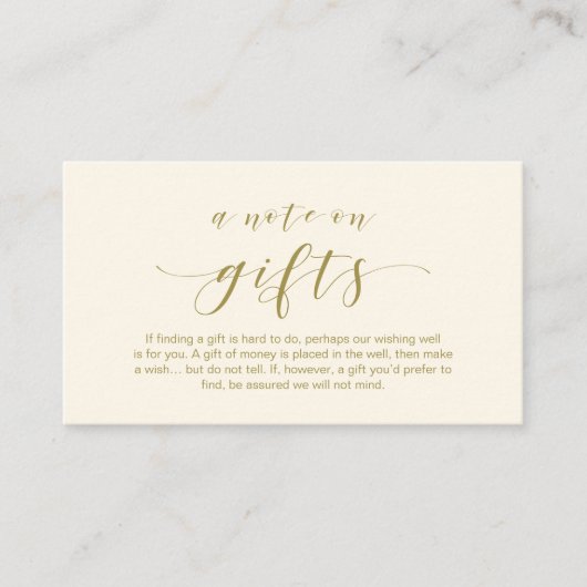 Elegant Minimal schrift, Een notitie over cadeaus Informatiekaartje (Voorkant)