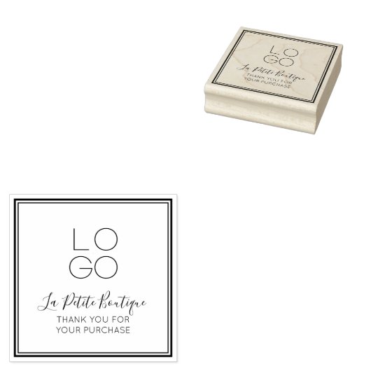 Elegant Minimal Script Bedankt voor uw aankoop Rubberstempel (Gestempeld)