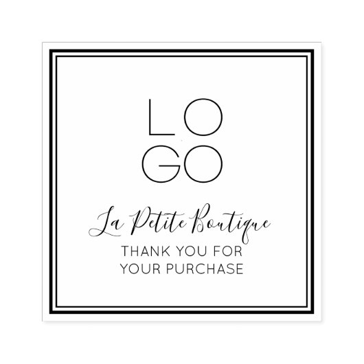 Elegant Minimal Script Bedankt voor uw aankoop Rubberstempel (Afrduk)