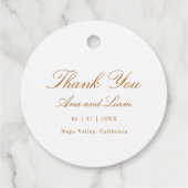 Elegant Minimal Script Modern Bedankt bruiloft Bedankjes Labels (Achterkant)