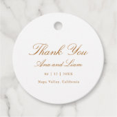 Elegant Minimal Script Modern Bedankt bruiloft Bedankjes Labels (Voorkant)
