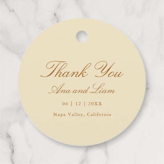 Elegant Minimal Script Modern Bedankt bruiloft Bedankjes Labels (Achterkant)