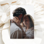 Elegant Minimal Script Photo Traditional Wedding Kaart