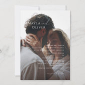 Elegant Minimal Script Photo Traditional Wedding Kaart (Voorkant)