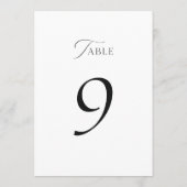 Elegant Minimal Script Wedding Table Numbers 1–19 Bedankkaart (Achterkant)