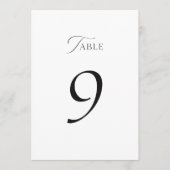 Elegant Minimal Script Wedding Table Numbers 1–19 Bedankkaart (Voorkant)