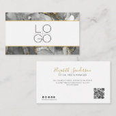 ELEGANT MINIMAL SCRIPT YOUR QR CODE Business Card Visitekaartje (Voorkant / Achterkant)