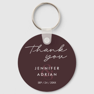 Elegant Minimal Seal brown Modern Wedding sleutelh Sleutelhanger