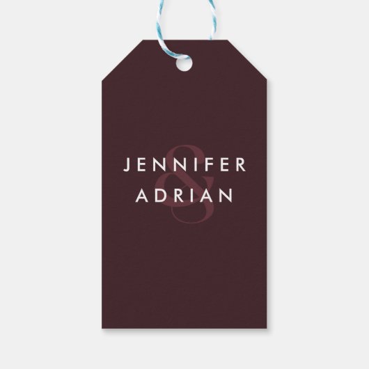 Elegant Minimal Seal brown Modern Wedding Welcome Cadeaulabel (Achterkant)