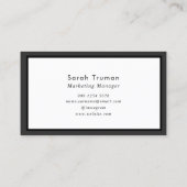 Elegant Minimal Senior Partner Grijs en zwart Visitekaartje (Achterkant)