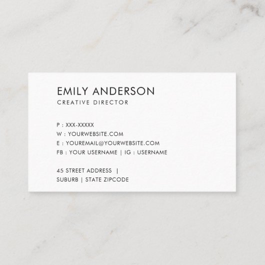 ELEGANT MINIMAL SIMPLE LIGHT ROZE BLUSH ROOS GOLD VISITEKAARTJE (Achterkant)