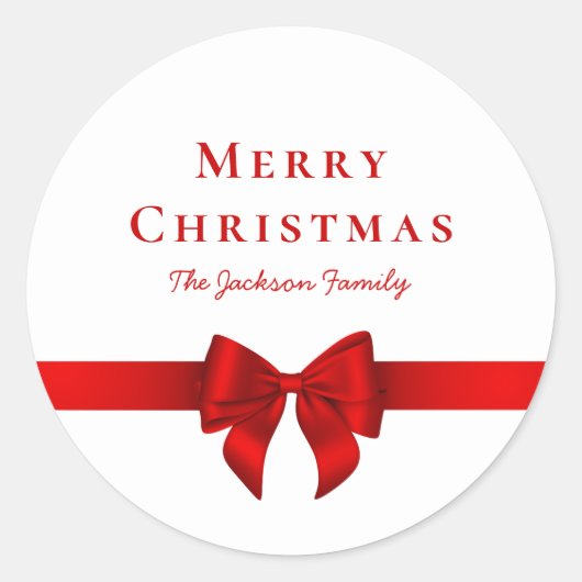 Elegant Minimal Simple Modern Typography Christmas Ronde Sticker (Voorkant)