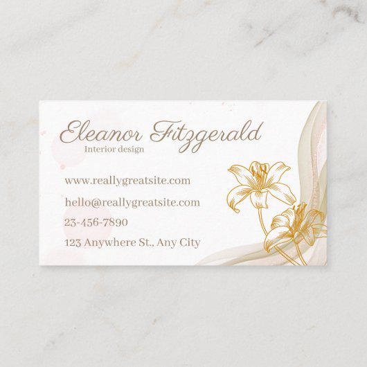 Elegant Minimal Soft Contact Card Visitekaartje (Achterkant)