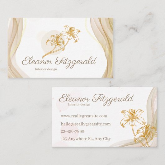 Elegant Minimal Soft Contact Card Visitekaartje (Voorkant / Achterkant)