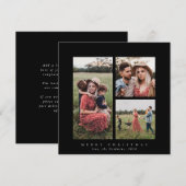 Elegant Minimal Square Triple Photo Holiday Card Feestdagenkaart (Voorkant / Achterkant)