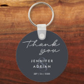 Elegant Minimal Squid Ink Modern Wedding sleutelha Sleutelhanger (Voorkant)