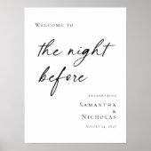 Elegant minimal The Night Before Rehearsal welcome Poster (Voorkant)