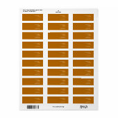 Elegant Minimal Tiger's Eye Modern Etiket (Full Sheet)