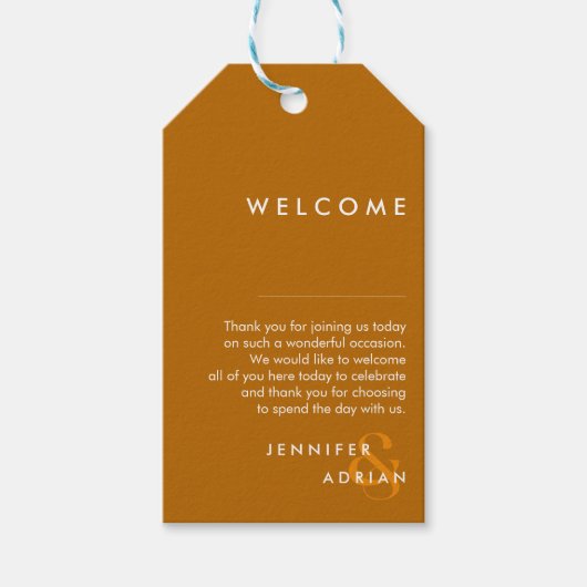 Elegant Minimal Tiger's Eye Modern Wedding Gift Cadeaulabel (Voorkant)