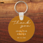 Elegant Minimal Tiger's Eye Modern Wedding Sleutelhanger (Voorkant)