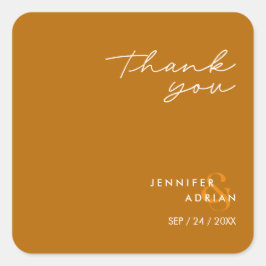 Elegant Minimal Tiger's Eye Modern Wedding Vierkante Sticker