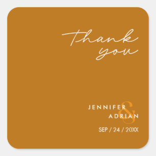 Elegant Minimal Tiger's Eye Modern Wedding Vierkante Sticker