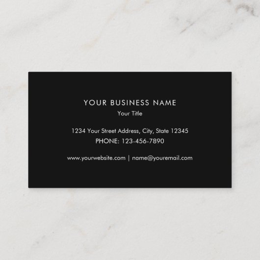 Elegant Minimal Triple Lijst Zwart Visitekaartje (Achterkant)
