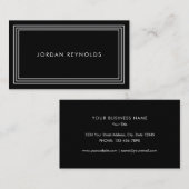 Elegant Minimal Triple Lijst Zwart Visitekaartje (Voorkant / Achterkant)